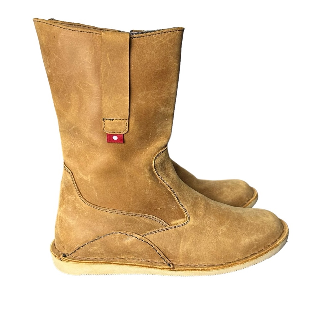 Oliberte Yabela Rustic Brown Mid Calf Zip Leather African Boots Women’s Size 39